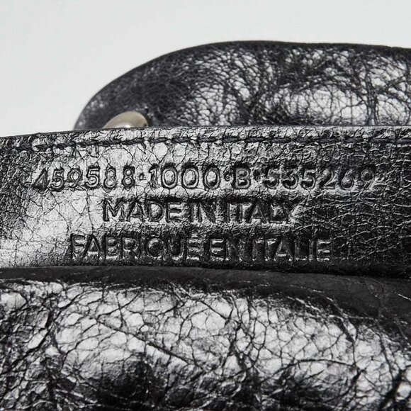 Balenciaga Black Leather Arena Drawstring Backpack Bag - Picture 9 of 10